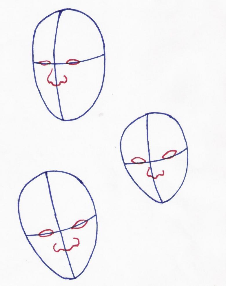 Нарисованное лицо карандашом