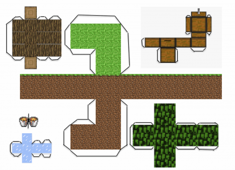 Майнкрафт из бумаги