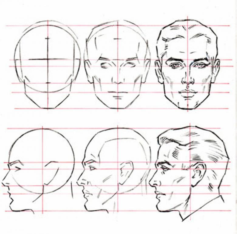 Нарисованное лицо карандашом