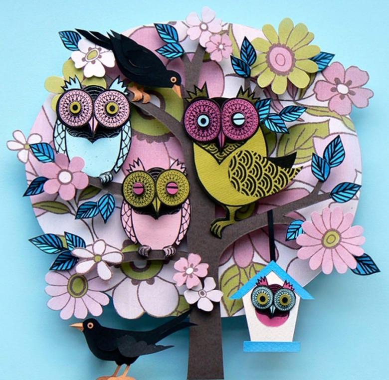 Примеры разных видов аппликаций на бумаге