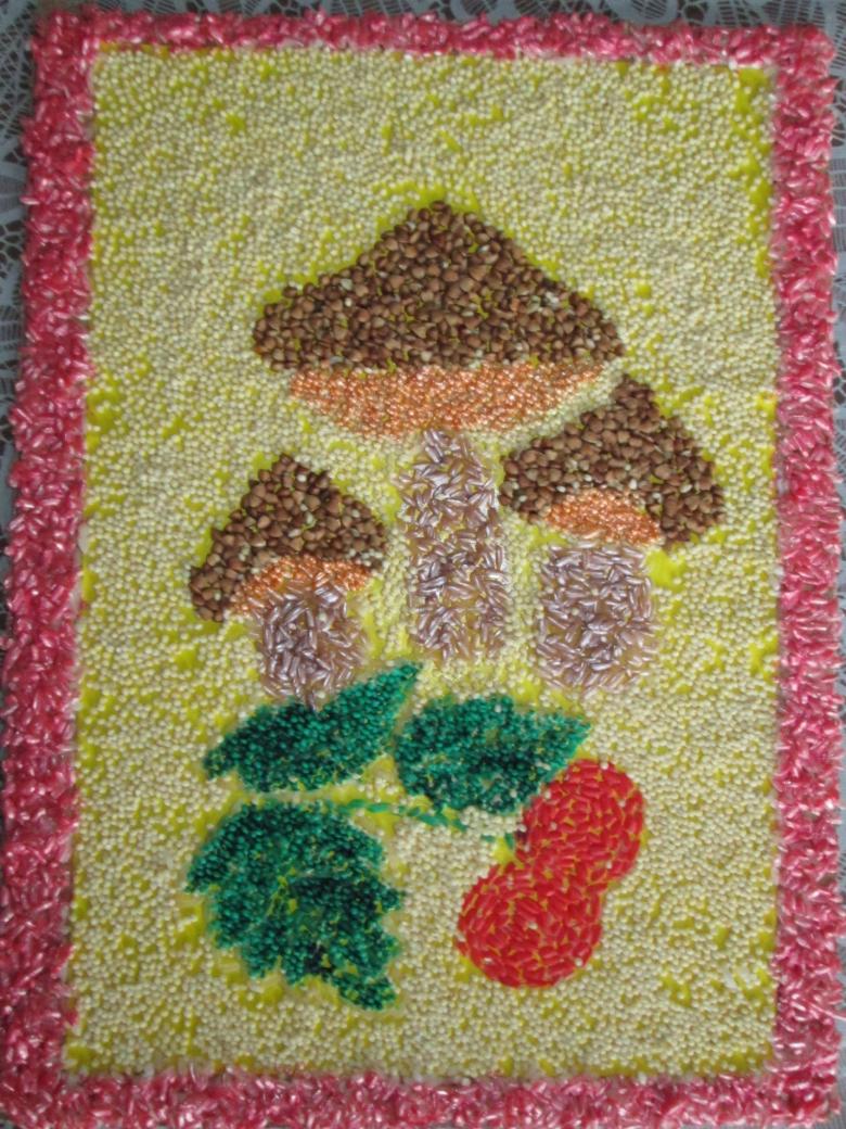 Аппликация из круп