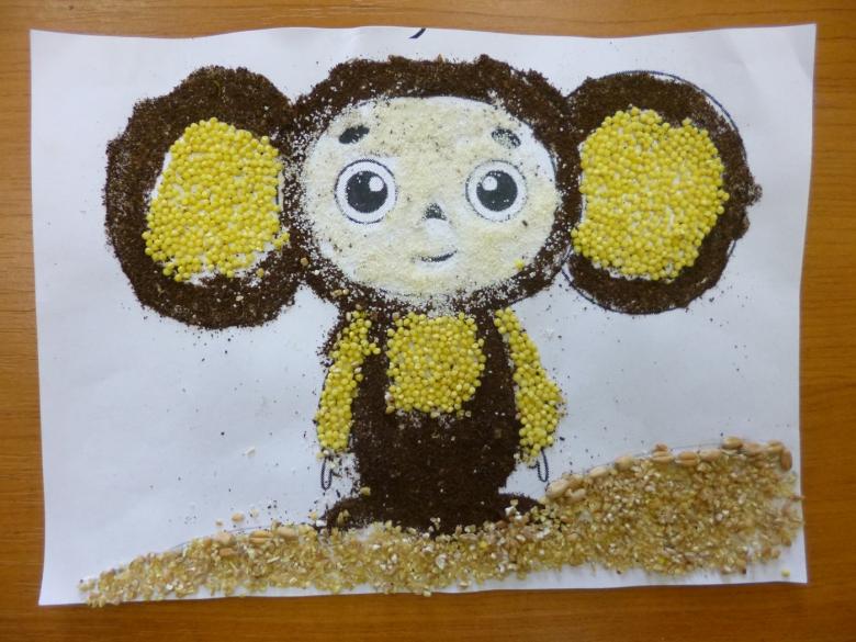 Аппликация из круп
