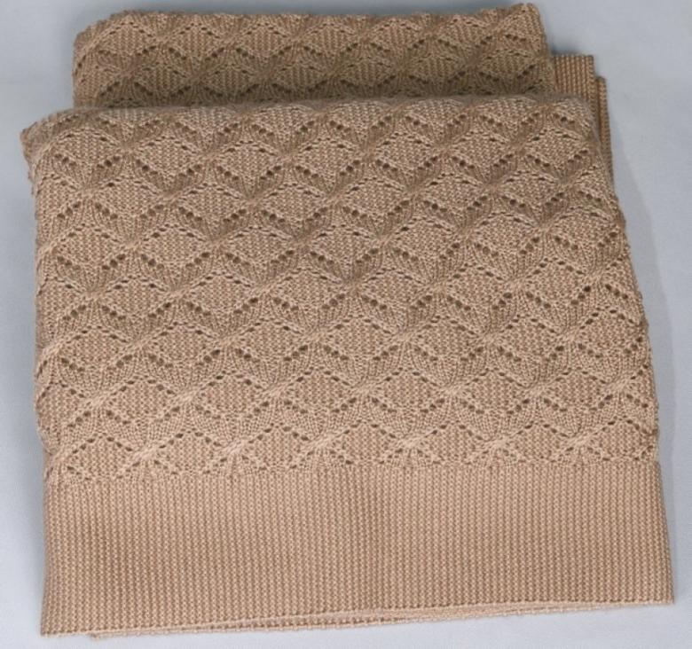 Плед связанный спицами и крючком 