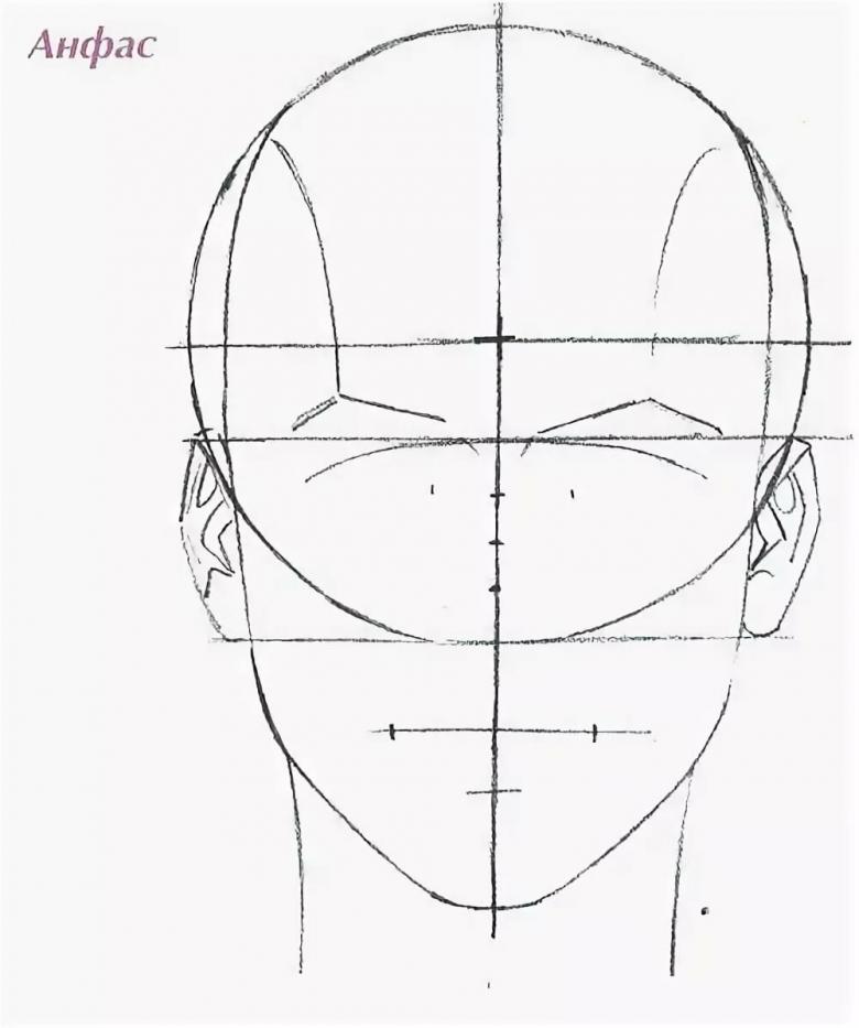 Нарисованное лицо карандашом