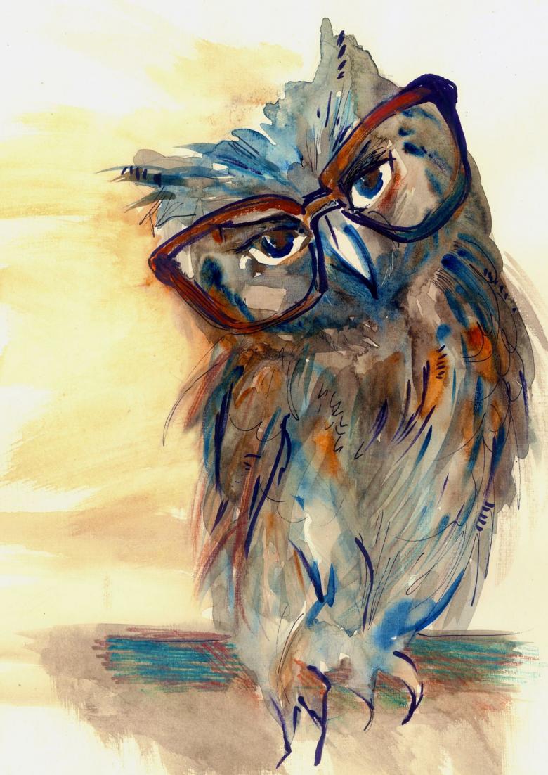 Нарисованная сова