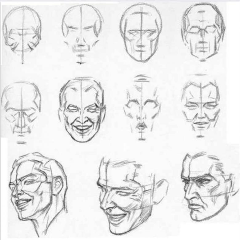 Нарисованное лицо карандашом