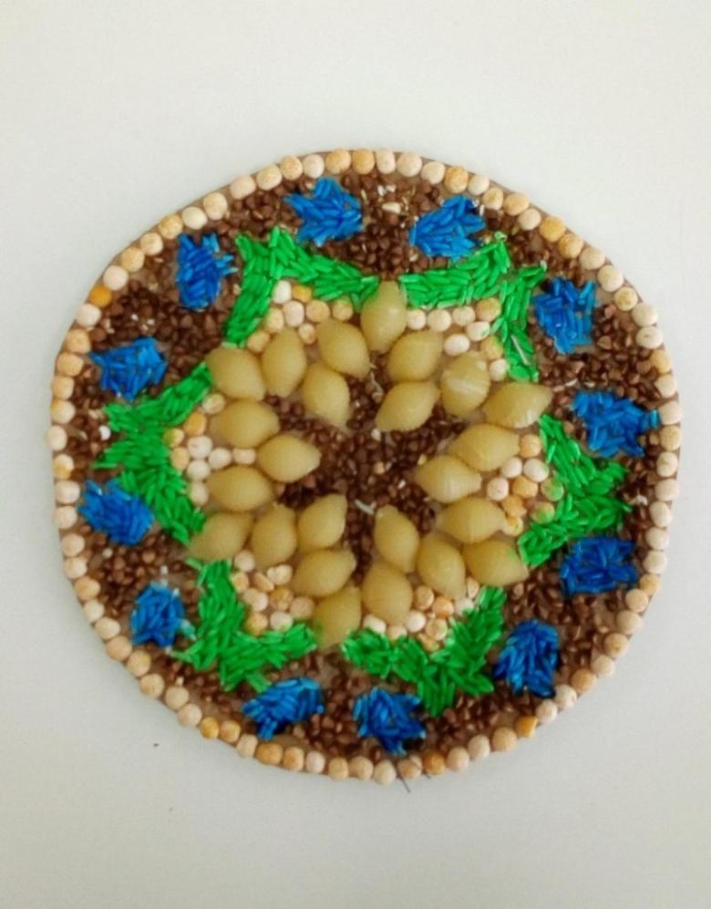 Аппликация из круп