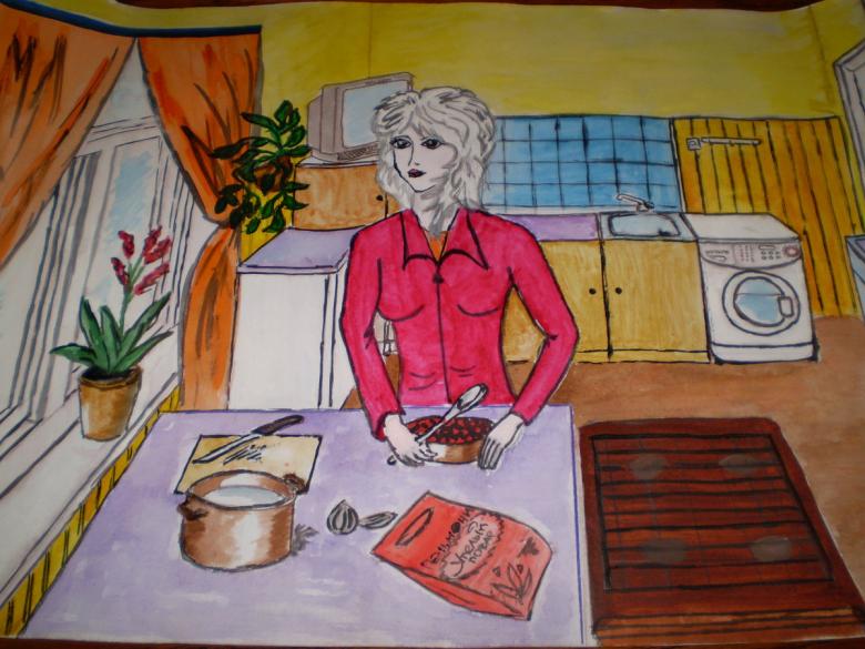 Нарисованная женщина 