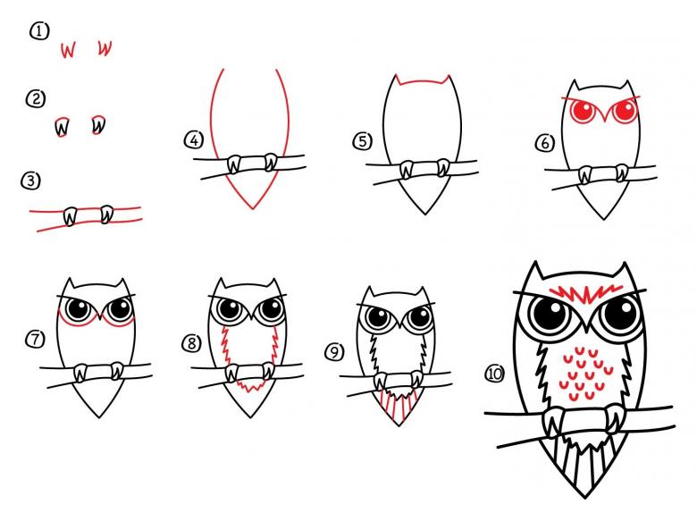 Нарисованная сова