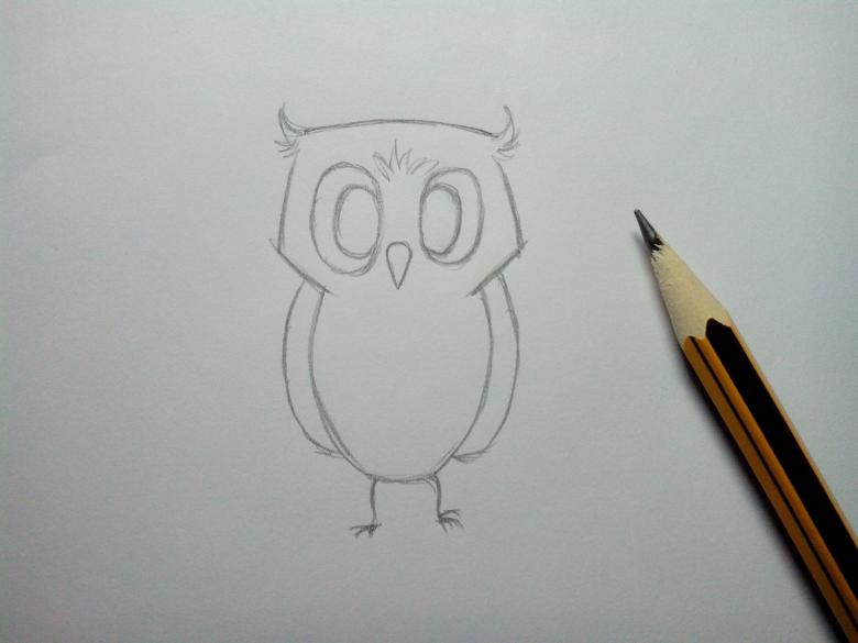 Нарисованная сова