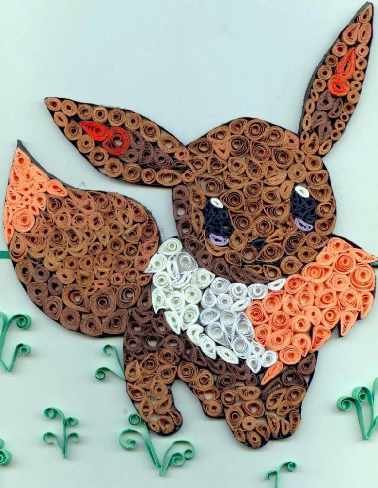 Объёмные аппликации из бумаги и ткани 