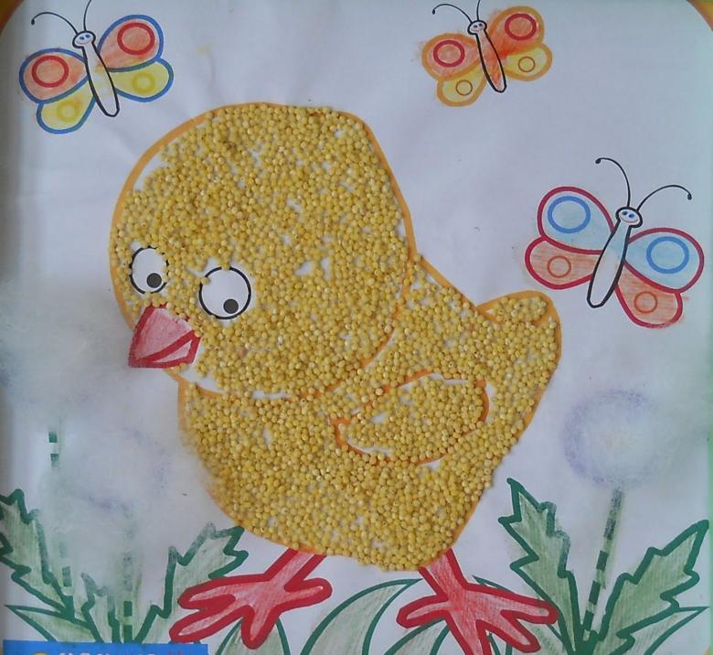 Аппликация из круп