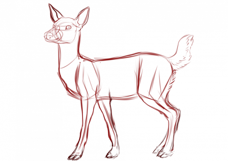 Нарисованный олень