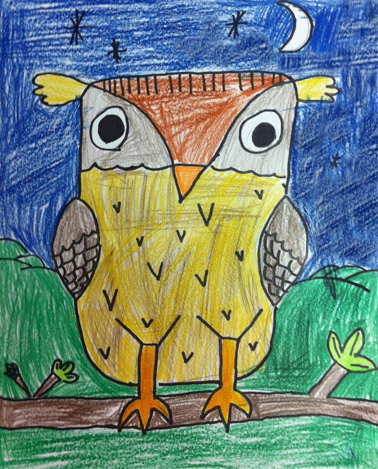 Нарисованная сова