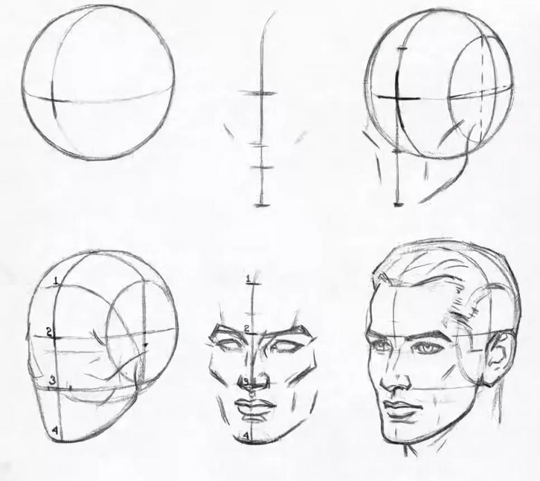 Нарисованное лицо карандашом