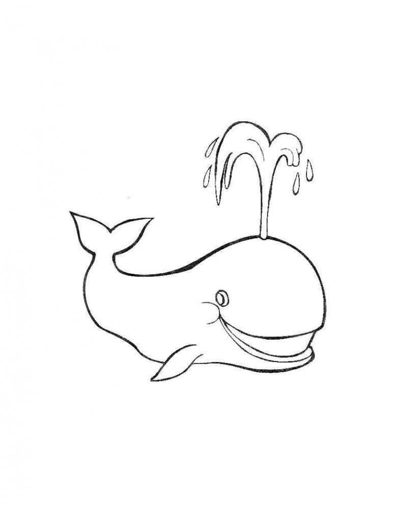 Кит нарисованный карандашом